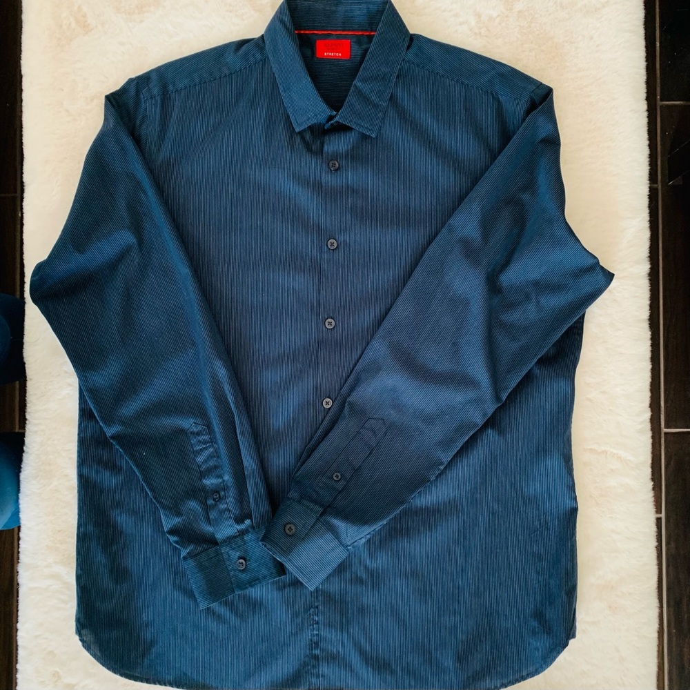 Alfani Mens XL blue button down shirt